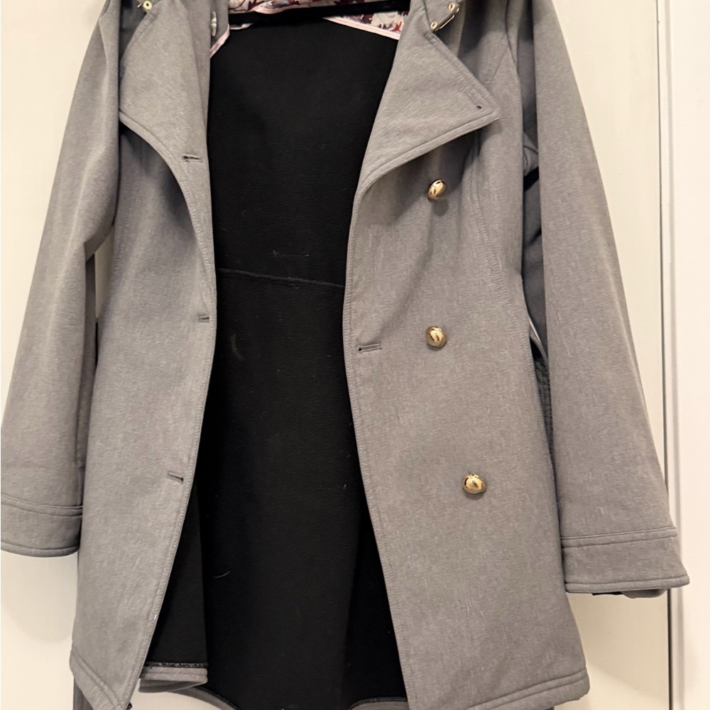 Jessica Simpson Gray Pea Coat with Gold Buttons